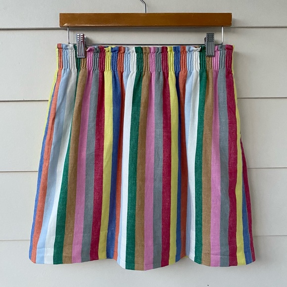 J. CREW • Linen Multicolor Striped Knit Skirt size 8 - Picture 16 of 16